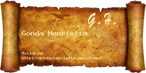 Gonda Henrietta névjegykártya